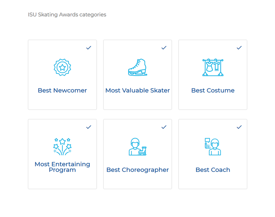 ISU - Skating Awards Kategorien